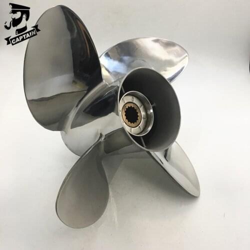 Captain Propeller 13x19 Fit 4 Blade Yamaha Outboard Engines F75 80HP 85HP 90HP F90 F100 Stainless Steel 15 Tooth Spline LH