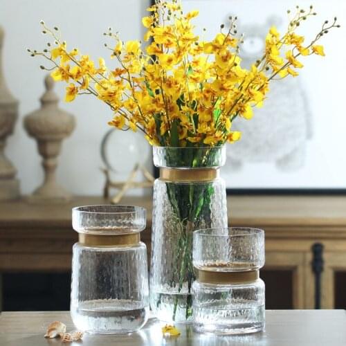 American Country Simple Transparent Glass Vase Decoration Living Room Hydroponic Flower Dried Flowers Arrangement Home Decor