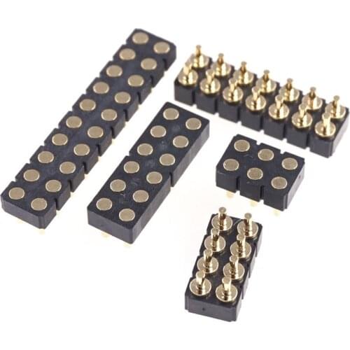 Female Pogo Pin Double Row 2.54mm Pitch Connector 4 6 10 12 14 20P Height 3.0mm
