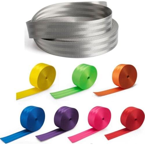 High Tenacity 10 Meters A Lot Color Polyester Car Seat Belt Webbing For DIY Car Safety Belt Harness Strap Airplane Safety Belt