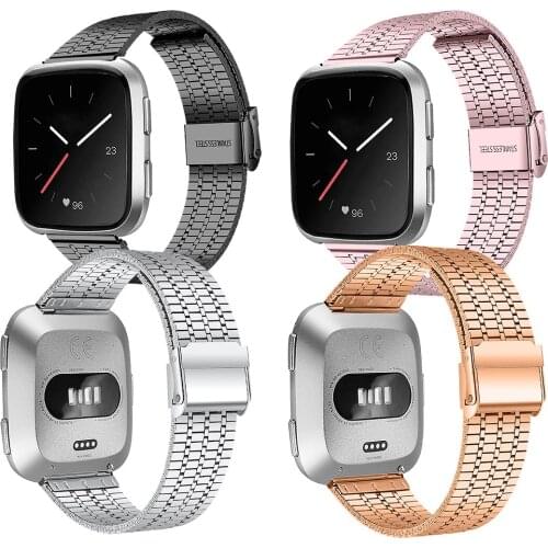 Metal Stainless Steel Seven Beads High-End Watchband Compatible for Versa 1，2 Replacement Bracelet Strap 22mm