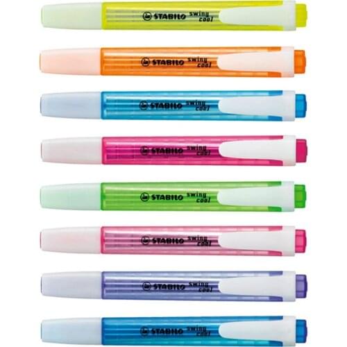 Stabilo Swing Cool Highlighter Pen Permanent Subrayadores Color Pastel Markers Bullet Journal Supplies Surligneur Art Stationery