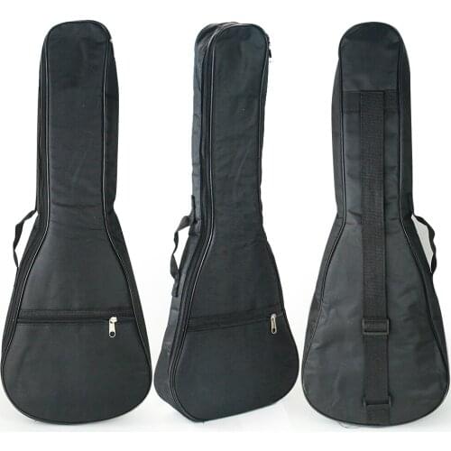 26 Inch Black Ukulele Bag Soft Case Portable Durable Monolayer Bag Single Shoulder Straps Backpack Padded Musical Instrument