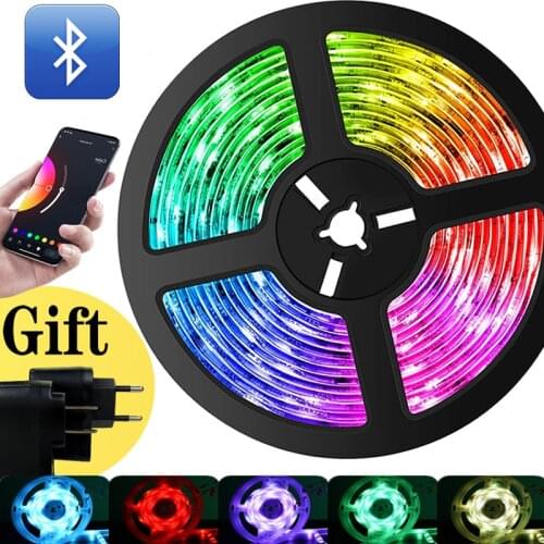LED Strip Lights SMD 5050 APP Bluetooth Controller Luces Led 5VDC 12V 0.5M-30M Flexible Diode Suitable For Party TV Background
