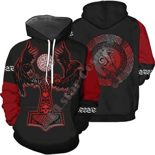 Fashion Men women hoodies Vikings Tattoo 3D Printed hooded Sweatshirt Casual Street costume sudadera hombre drop shipping