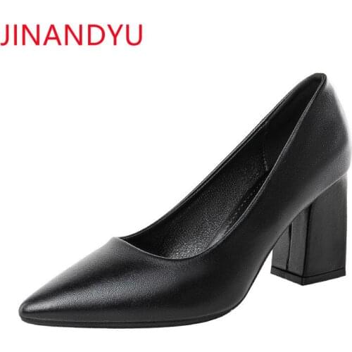 High Heels Female Office Shoes Pointed Toe Heel Dress Shoes Women Chunky Heels Comfy Slip on Black Formal Shoes for Women Pumps