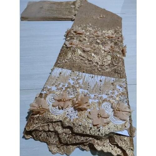 High quality and exquisite handmade 3D applique + bead sequin embroidery, suitable for ladies' fashion dress design fabrics