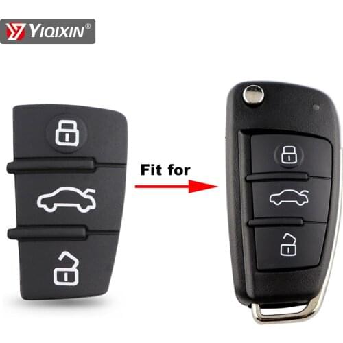 YIQIXIN 3 Button Remote Car Key Shell Cover Rubber Pad Repair Skin For Audi A6L TT A3 A8 A2 A4 A5 A6 S LINE RS S1 S3 S4 S5 Q3 Q5