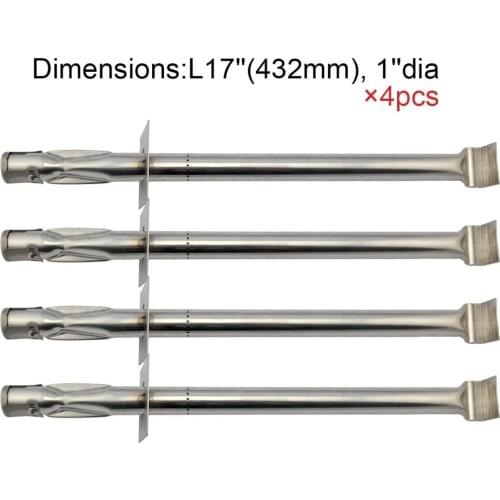 BBQ Parts Gas Grill Replacement 17 Inch (43.2cm) Stainless Steel Burner 4pack