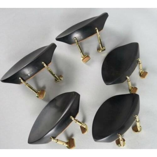 1pc ebony 4/4 chinrests with hill style chinrest clamps installed violin parts accessories fittings clamps free shipping