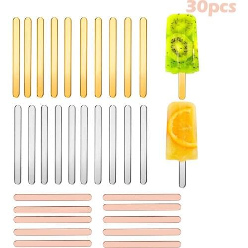 30pcs Acrylic Cakesicle Popsicle Sticks Reusable Popsicle Sticks Mini Cake Pop Sticks For Ice Cream Candy Kitchen DIY Craft