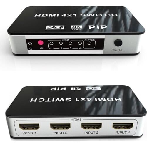 3D 4K 4 Port HDMI PIP Switch 4x1 Picture-In-Picture 1080P 4x1 HDMI Switch Video Converter 4 Input for PS3 PS4 DVD PC to TV HDTV