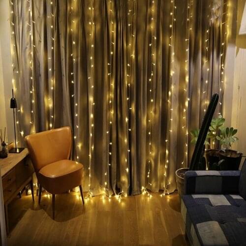 3X3m 300pcs LED Lamp Ornaments Curtain New Year Lights Christmas Decorations For Home Party Wedding Home Decor