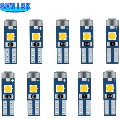 50PCS T5 W1.2W 58 74 286 3SMD T5 LED super bright 3030LED Car dashboard LED Car Interior Light Auto Side Wedge Light 7color