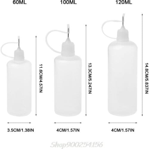 60/100/120 ml Empty Plastic Squeeze Liquid Dropper Bottle With Metal Needle For Vape Electronic Cigarette Au20 20 Dropship
