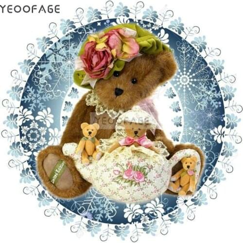 5D DIY Diamond Painting Cross Stitch Toy Bear Diamond Embroidery Mosaic flower Square Rhinestone Pasted Handicrafts Needlework