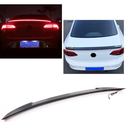 Car Rear Tail Trunk Spoiler Wing ABS Lip Cover w/ LED Red Light For Ford Focus 2019 Streamer