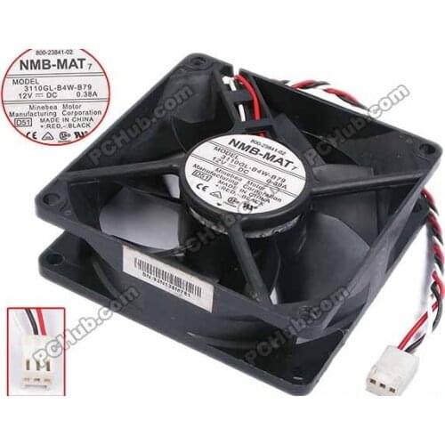 Free Shipping For NMB 3110GL-B4W-B79 D51 DC 12V 0.38A 3-wire 3-pin connector 80mm 80x80x25mm Server Square fan