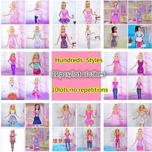 Free Shipping,2016 new 30 piece/lot Fashion Beautiful clothes doll dress for barbie doll,doll accessories for barbie,girls gfts