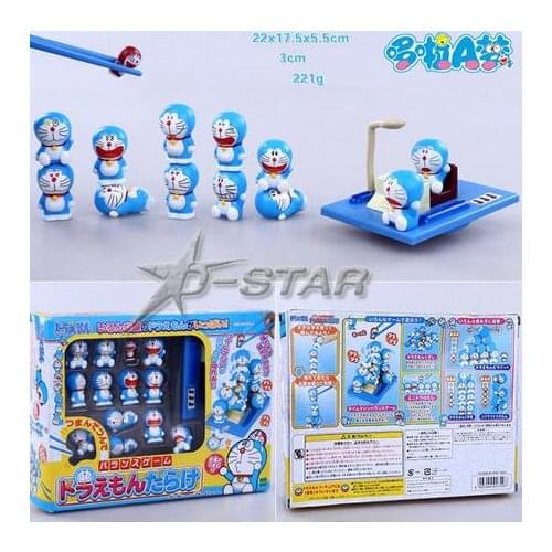 Free Shipping New "Doraemon full" Pick Piled Balance Game Chopsticks Practice Decoration Figure Collection Model Toy