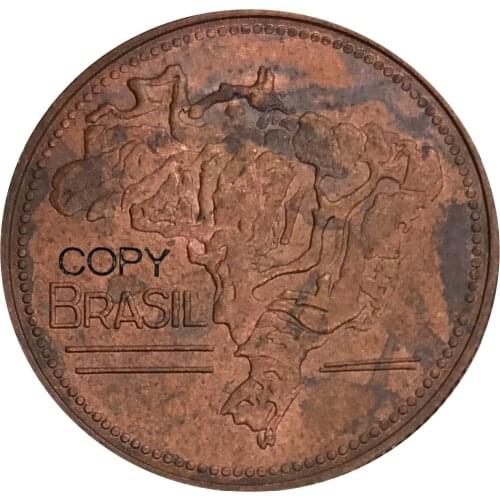 Brazil Republic 1 Cruzeiro 1949 Brass Metal or Red Copper Copy Coins