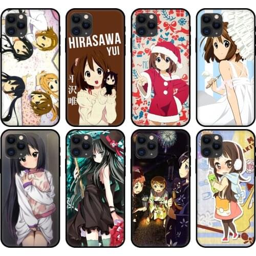 Black tpu case for iphone 5 5s se 2020 6 6s 7 8 plus x 10 XR XS 11 12 mini pro MAX back cover K on! Hirasawa Yui Anime