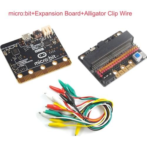 For Micro:bit microbit Development Board+Expansion Board+Alligator Clip With Wire Phython Graphic Programming for Kids Education