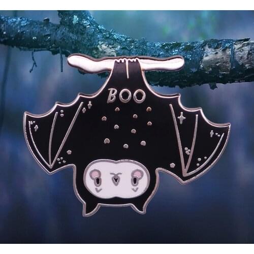 Spooky Halloween Owl Boo Bat Enamel Pin Starry Night Celestial Stars Spirit Animal The Eagle Owls Badge