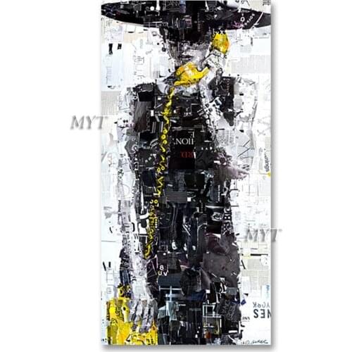 Black And White Design Sexy Lady Portrait Oil Painting Bedroom Decorative Woman Canvas Art Hand-painted Wall Hangings Picture