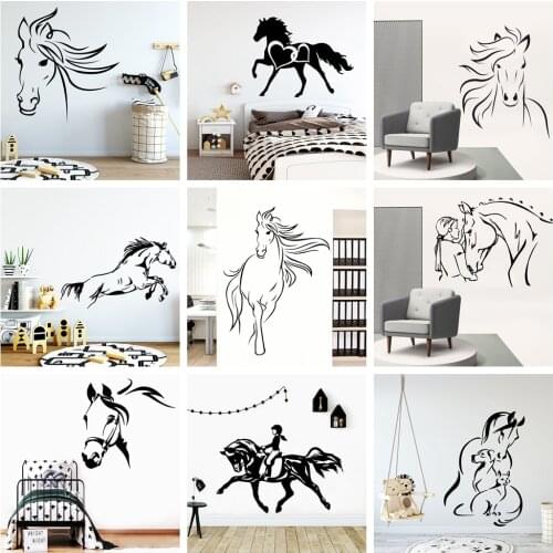Creative Wall Sticker Horse Vinyl Wallpaper For Baby Room Decor Stickers Wall Decals Horse Poster Decal For Wall Mural