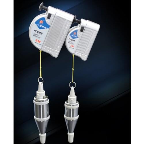 3/6 meter Magnetic Plumb Bob Setter Leveling Test Verticalit Measuring Tool Retractable Line Reel Hanging Wire Hammer Hand Tools