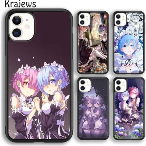 Krajews Anime ReZERO Ram Rem soft Phone Case Cover For iPhone 5s SE 2020 6s 7 8 plus X XS XR 11 12 mini pro max coque Shell