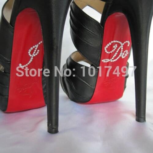 Set of 2 pieces I Do Clear Rhinestones decoration , Wedding decal, Wedding Shoe stickers - Wedding Decoration Something Blue