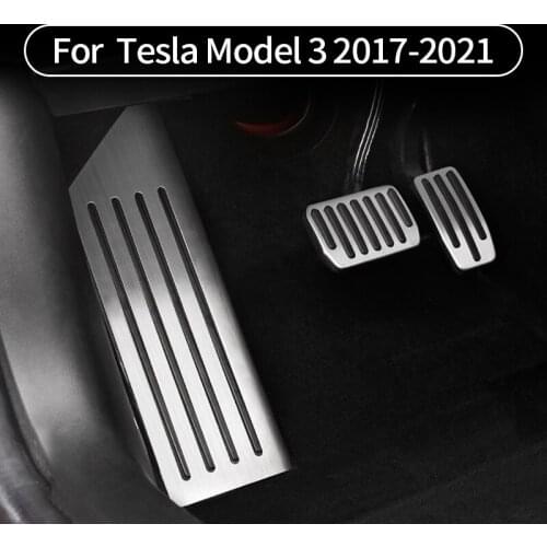 For Tesla Model 3 2017-2021 Non-Slip Performance Foot Pedals Pads Auto Pedal Cover Resting pedal stainless steel Car Accessories