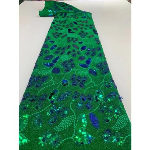 Latest 2021 African Sequins Lace Fabric Nigerian Velvet Lace Fabric Swiss Lace Embroiderey Colorful Sequins Wedding Party Sewing