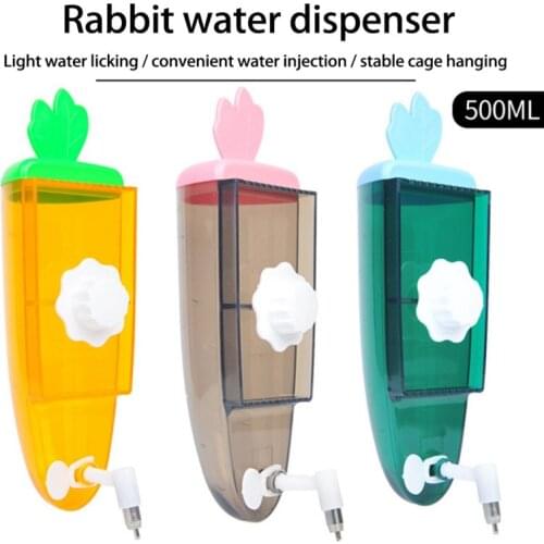 Rabbit Carrot Drinker Water Bottle Dispenser Feeder Hanging Drinking Head Pipe Fountain for Pet Dog Hamster Guinea Pig Squirrel