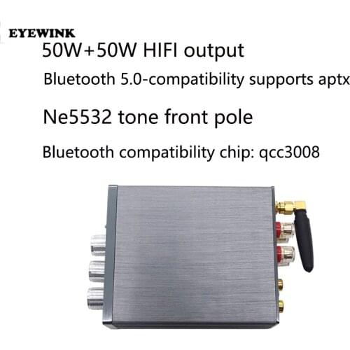 QCC3008 HiFi level 2.0 stereo digital power amplifier tpa3116 50wx2 100wx2 Bluetooth 5.0 supports APTX