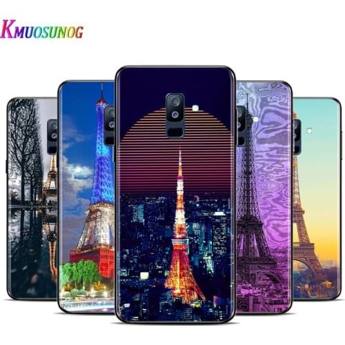 Romantic Eiffel For Samsung Galaxy A3 A5 A6 A7 A8 A9 A6S A8S A9S Star Plus 2016 2017 2018 Black Silicone soft TPU Phone Case