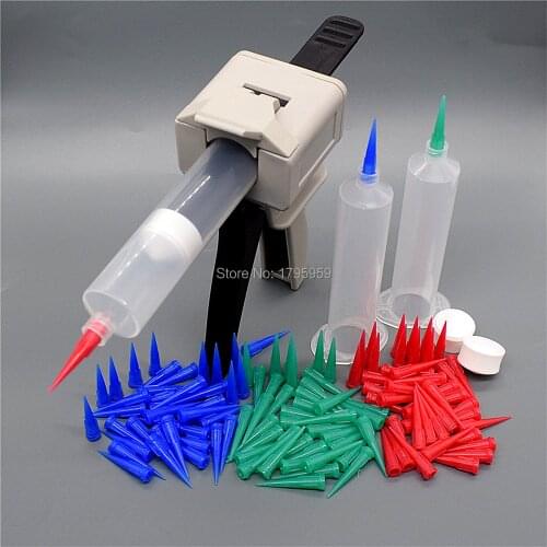 Manual Glue Gun 30ml UV Adhesive Caulking Gun with Glue Dispenser 30cc Syringe Barrel 18G 22G 25G Tapered Dispensing Needle Tips