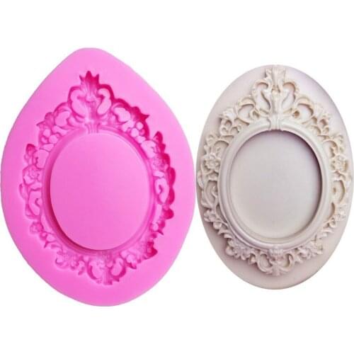 DIY silicone European style picture frame frame mold fondant cake mold decoration tool chocolate