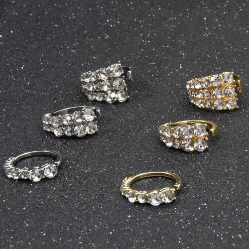 Itenice Bohemian Girl Gold Silver Ear Bone Studs Stackable C-shaped Ear Clip Jewelry Fashion Accessories