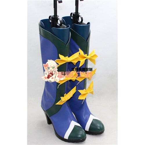 Tales of Vesperia Judith Blue Long Girls Cosplay Shoes Boots X002
