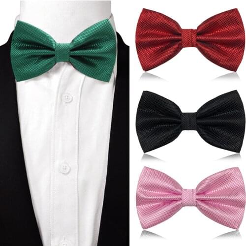 1pc Dark Green Grid Bow ties Emerald Color Cravat For men Grooms Bowtie Polyester Butterfly Brand Gravata Wedding Party