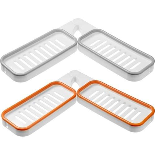 180 Degree Rotatable Corner Storage Shelf Hollow Designed Kitchen Bathroom Corner Storage Rack Drain Rack