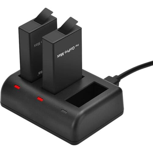 Replacement Battery & 3 Channels Charger Charging Hub for GoPro MAX Sport Camera Accessories Full Decode Battery Spare Parts