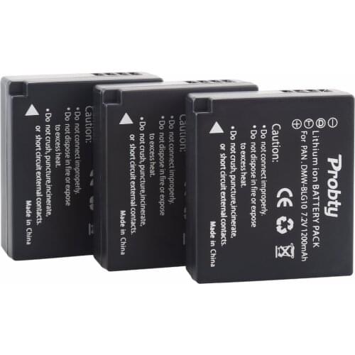3Pcs Probty DMW-BLG10 DMW BLG10 Battery for Panasonic Lumix DC-ZS70 DMC-GX80 DMC-GX85 DMC-ZS60 DMC-ZS100 DMC-GF6 DMC-GX7K Camera