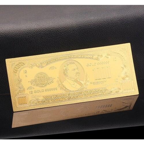 American 24k Gold Banknote USD 1000 Dollar Fake Money 10pcs/lot US Bill Note Souveni Gifts