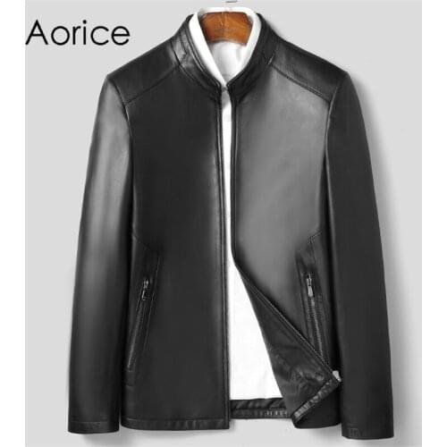 Aorice Men Genuine Sheep Skin Leather Jacket Coat Male Brand New Real Casual Leather & Suede Suit Jackets Coats MT149