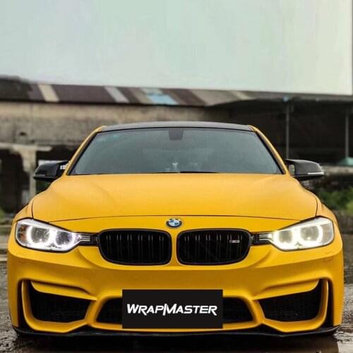 Satin Metallic Car Vinyl Car Wrap Colors Yellow 1.52*18m