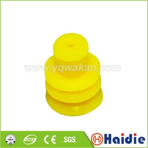 Free shipping 100pcs automotive plug silicone rubber seal HDZ-29 yellow wire seals for auto connector